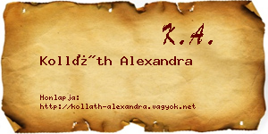 Kolláth Alexandra névjegykártya